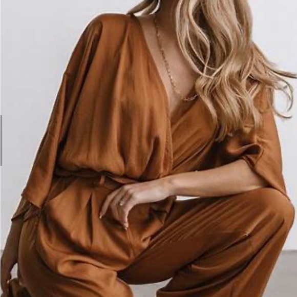 NWT Baltic Born Santana Jumpsuit in Camel - Picture 2 of 10